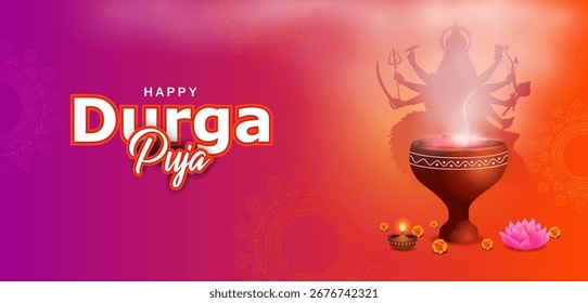 fácil de editar ilustração vetorial do fundo de férias do festival Happy Durga Puja India