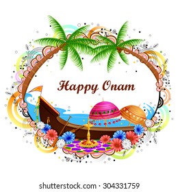 easy to edit vector illustration of Happy Onam background