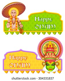easy to edit vector illustration of Happy Onam background