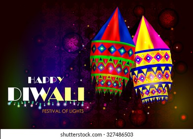 easy to edit vector illustration of Happy Diwali background