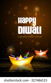 easy to edit vector illustration of Happy Diwali background