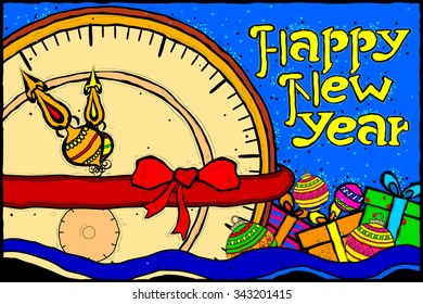 easy to edit vector illustration of Happy New Year background