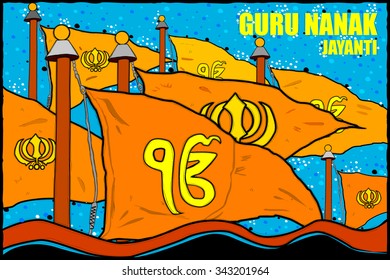 easy to edit vector illustration of Happy Guru Nanak Jayanti background