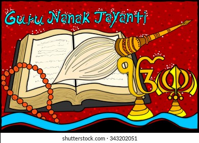 easy to edit vector illustration of Happy Guru Nanak Jayanti background