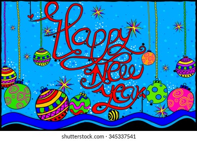 easy to edit vector illustration of Happy New Year background