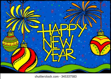 easy to edit vector illustration of Happy New Year background