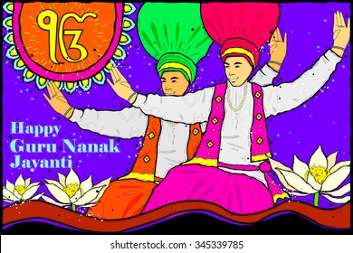 easy to edit vector illustration of Happy Guru Nanak Jayanti background