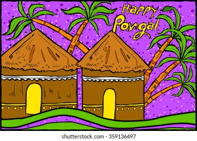 easy to edit vector illustration of Happy Pongal background