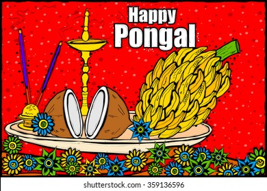 easy to edit vector illustration of Happy Pongal background