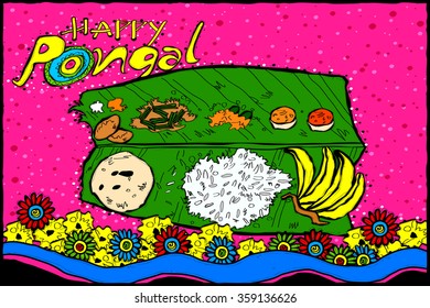 easy to edit vector illustration of Happy Pongal background
