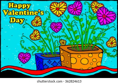 easy to edit vector illustration of Happy Valentine's Day celebration background