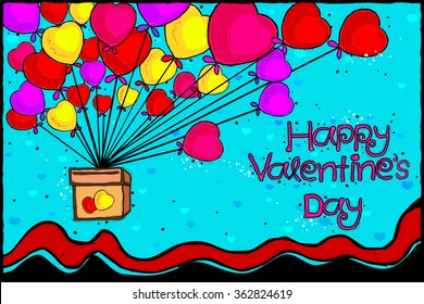 easy to edit vector illustration of Happy Valentine's Day celebration background
