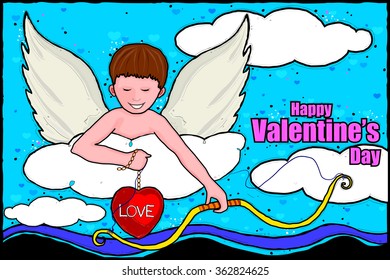 easy to edit vector illustration of Happy Valentine's Day celebration background