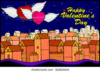 easy to edit vector illustration of Happy Valentine's Day celebration background