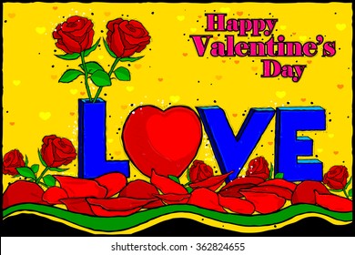 easy to edit vector illustration of Happy Valentine's Day celebration background
