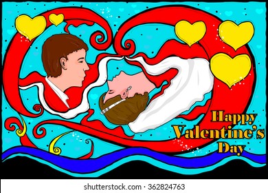 easy to edit vector illustration of Happy Valentine's Day celebration background