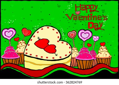 easy to edit vector illustration of Happy Valentine's Day celebration background