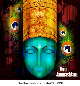 easy to edit vector illustration of Happy Krishna Janmashtami background