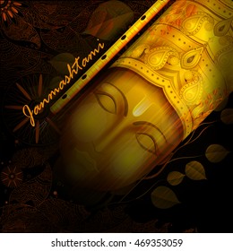 easy to edit vector illustration of Happy Krishna Janmashtami background
