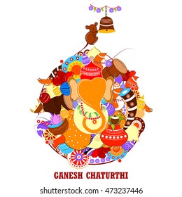 easy to edit vector illustration of Happy Ganesh Chaturthi background