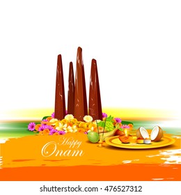 easy to edit vector illustration of Happy Onam  holiday for South India festival background