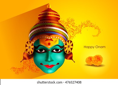 easy to edit vector illustration of Happy Onam  holiday for South India festival background