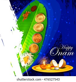 easy to edit vector illustration of Happy Onam  holiday for South India festival background