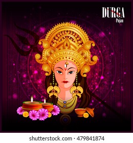 easy to edit vector illustration of Happy Durga Puja India festival holiday background