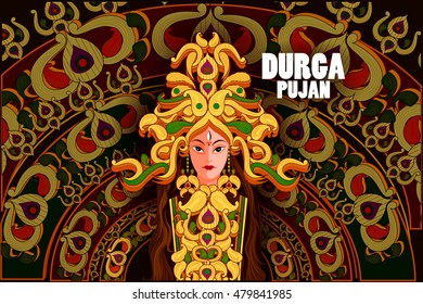 easy to edit vector illustration of Happy Durga Puja India festival holiday background