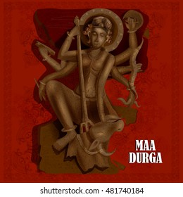 easy to edit vector illustration of Happy Durga Puja India festival holiday background