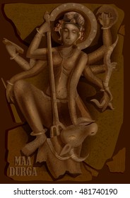 easy to edit vector illustration of Happy Durga Puja India festival holiday background