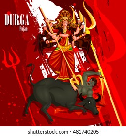easy to edit vector illustration of Happy Durga Puja India festival holiday background