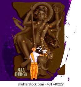 easy to edit vector illustration of Happy Durga Puja India festival holiday background