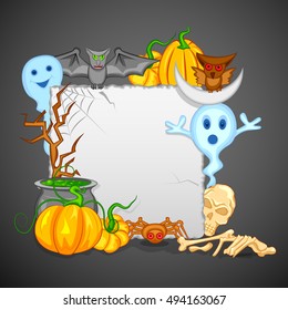 easy to edit vector illustration of Happy Halloween scary background