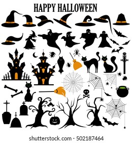 easy to edit vector illustration of Happy Halloween scary object