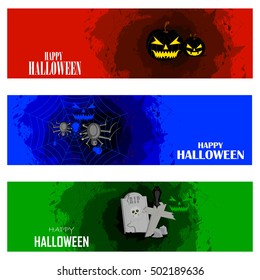 easy to edit vector illustration of Happy Halloween scary background