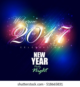 easy to edit vector illustration of Happy New Year 2017 party celebration poster