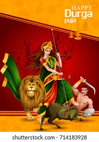 easy to edit vector illustration of Happy Durga Puja India festival holiday background
