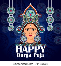 easy to edit vector illustration of Happy Durga Puja India festival holiday background