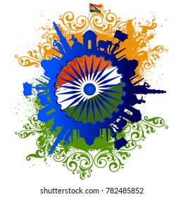 easy to edit vector illustration of Happy Republic Day of India tricolor background for 26 January