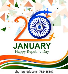 26 January Indian Republic Day Greeting Stock Vector (Royalty Free ...