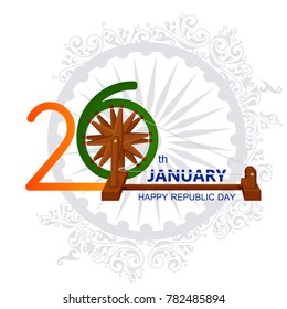 easy to edit vector illustration of Happy Republic Day of India tricolor background for 26 January
