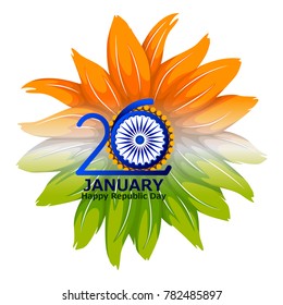 easy to edit vector illustration of Happy Republic Day of India tricolor background for 26 January