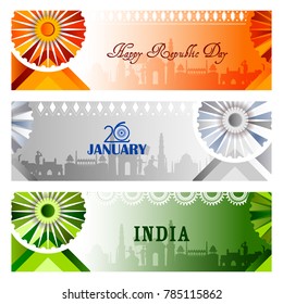 easy to edit vector illustration of Happy Republic Day of India tricolor background for 26 January