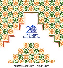 easy to edit vector illustration of Happy Republic Day of India tricolor background for 26 January