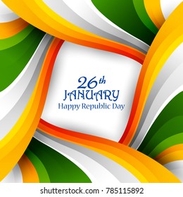 easy to edit vector illustration of Happy Republic Day of India tricolor background for 26 January