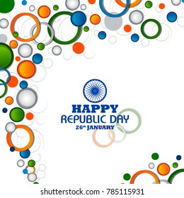 easy to edit vector illustration of Happy Republic Day of India tricolor background for 26 January