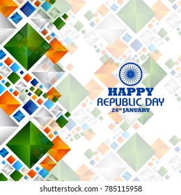 easy to edit vector illustration of Happy Republic Day of India tricolor background for 26 January