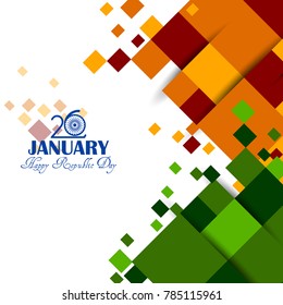 easy to edit vector illustration of Happy Republic Day of India tricolor background for 26 January