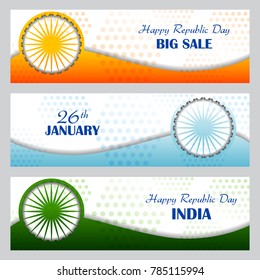 easy to edit vector illustration of Happy Republic Day of India tricolor background for 26 January